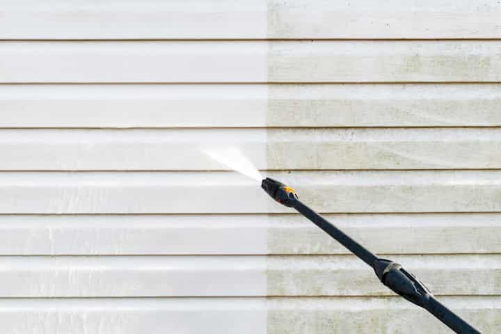 Residential exterior power washing in Appleton, WI: Before and after transformation.